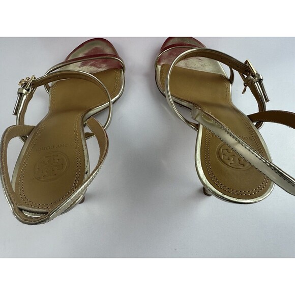 Tory Burch Penelope 65MM Slingback Sandal Mirror Metallic - Women's Size 7.5 - Picture 13 of 16